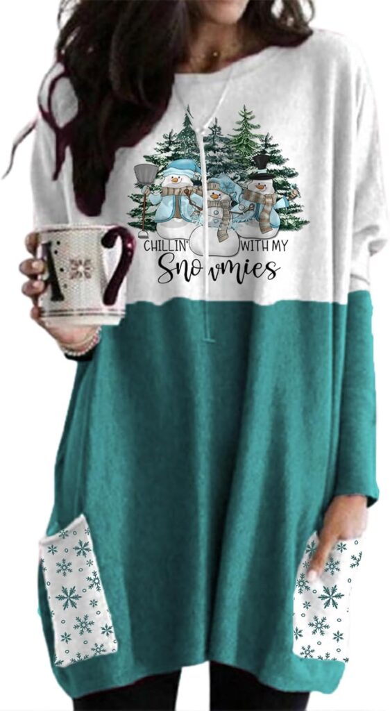 Women’s Casual Tunic Top with Pocket – Loose Fit Gift Shirt