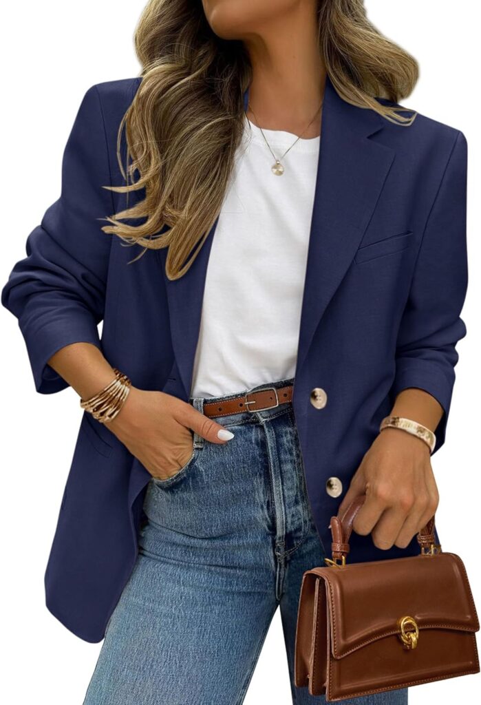 Women’s Business Casual Blazer – Long Sleeve Office Jacket for Work