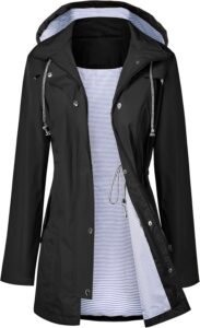 Long Hooded Raincoat for Women