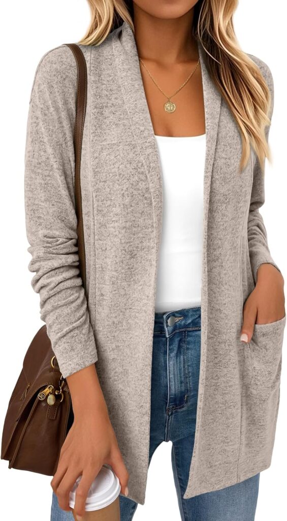 Lightweight Open Front Cardigan for Women – Modest Layering Sweater