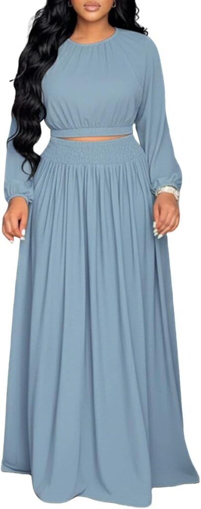 Long Sleeve 2-Piece Skirt Set for Modest Women’s Wear