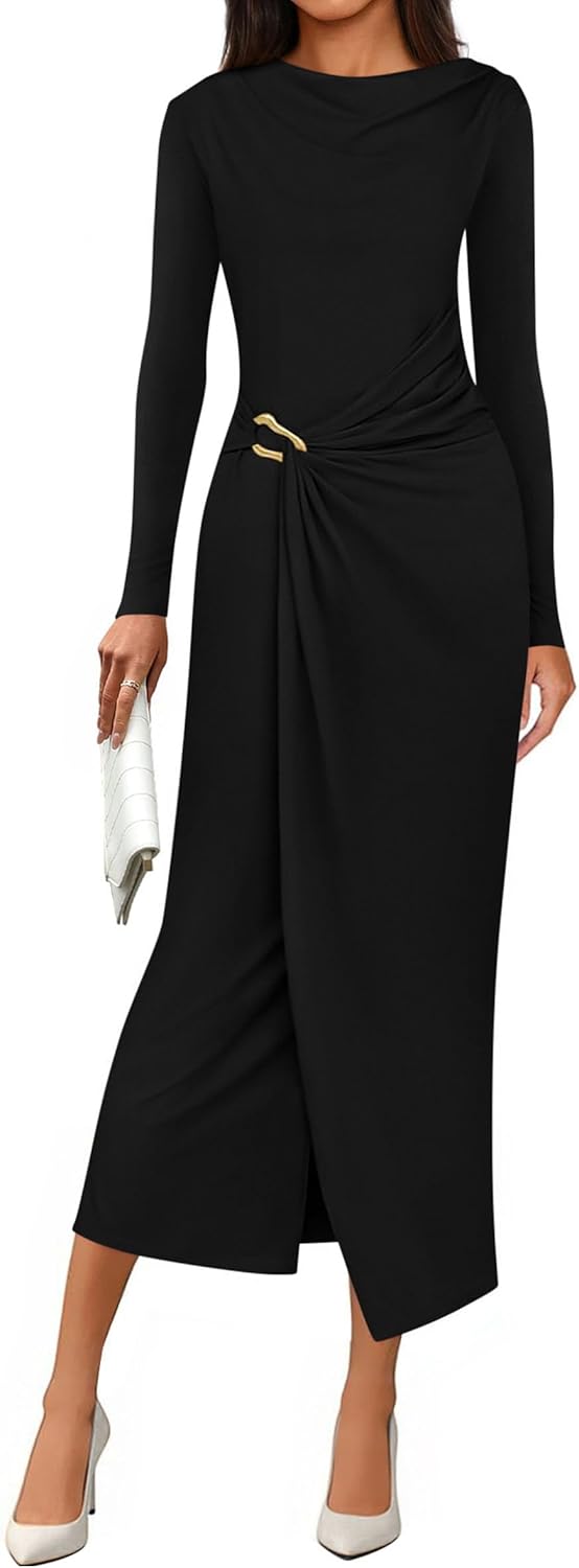 Elegant Midi Dress for Wedding Guests & Cocktail Parties