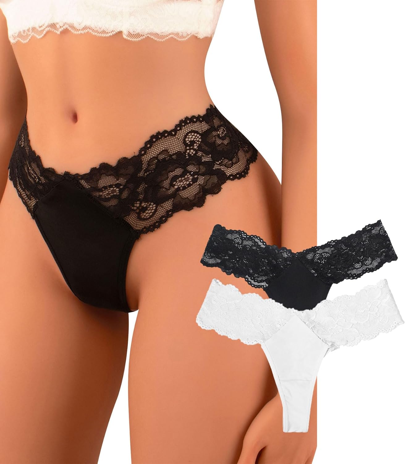 Ultra-Soft Lace Thong for Women – No-Show Panties for Daily Wear