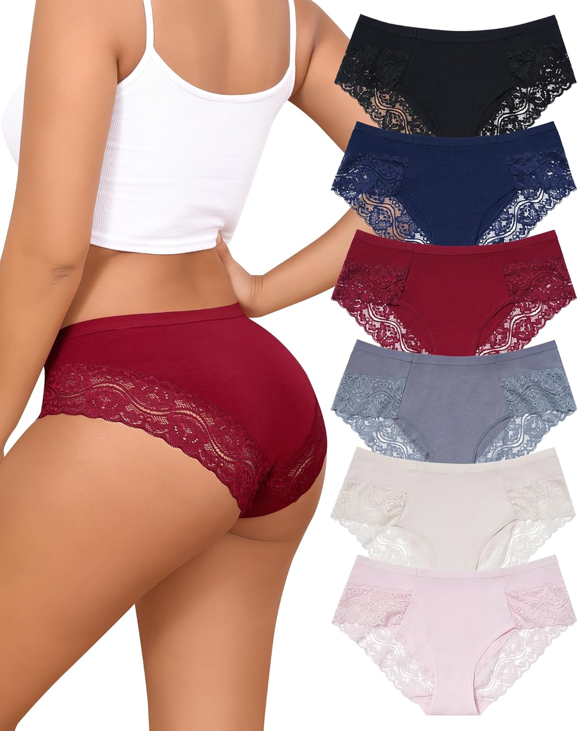 Women’s Cotton Lace Cheeky Bikini Panties for Everyday Comfort