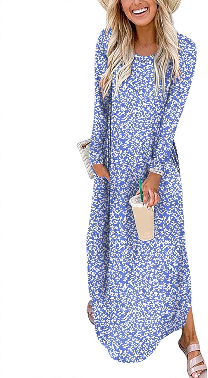 Women’s Long Sleeve Maxi Dress for Modest Fall Outfits