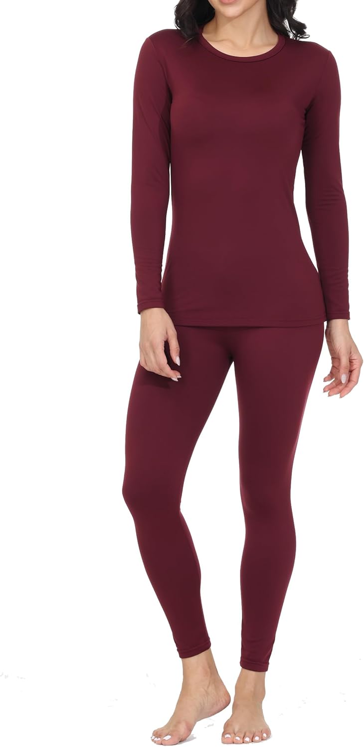 Women’s Thermal Long Johns Base Layer for Cold Weather – Fleece Lined