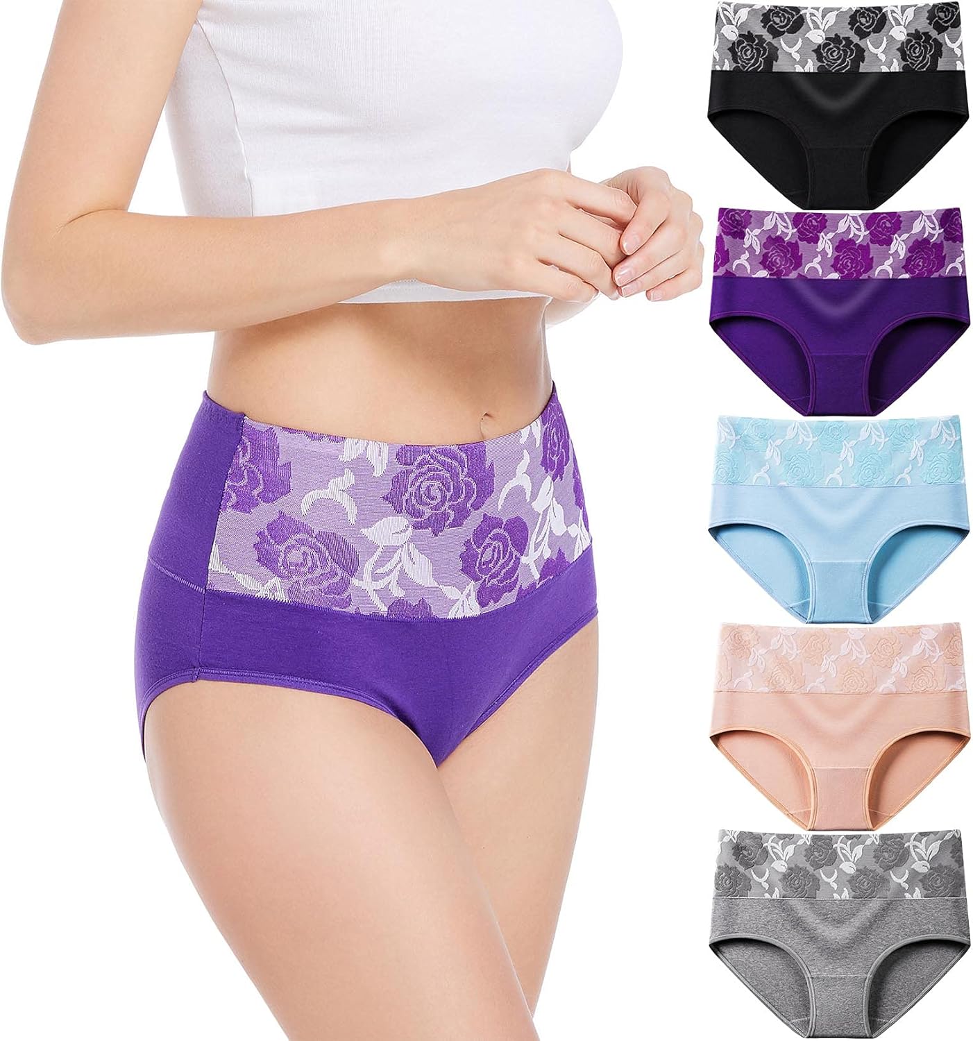 Women’s High-Waist Cotton Briefs for Tummy Control & Comfort