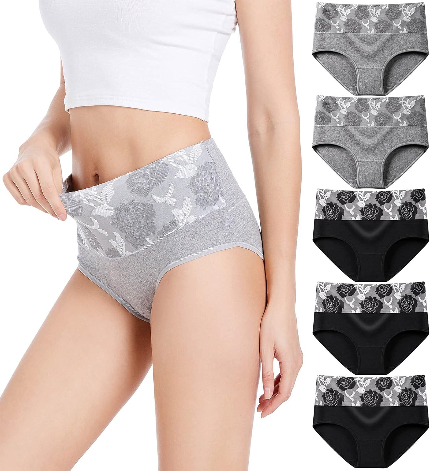 Women’s High Waist Cotton Briefs for Tummy Control & Comfort