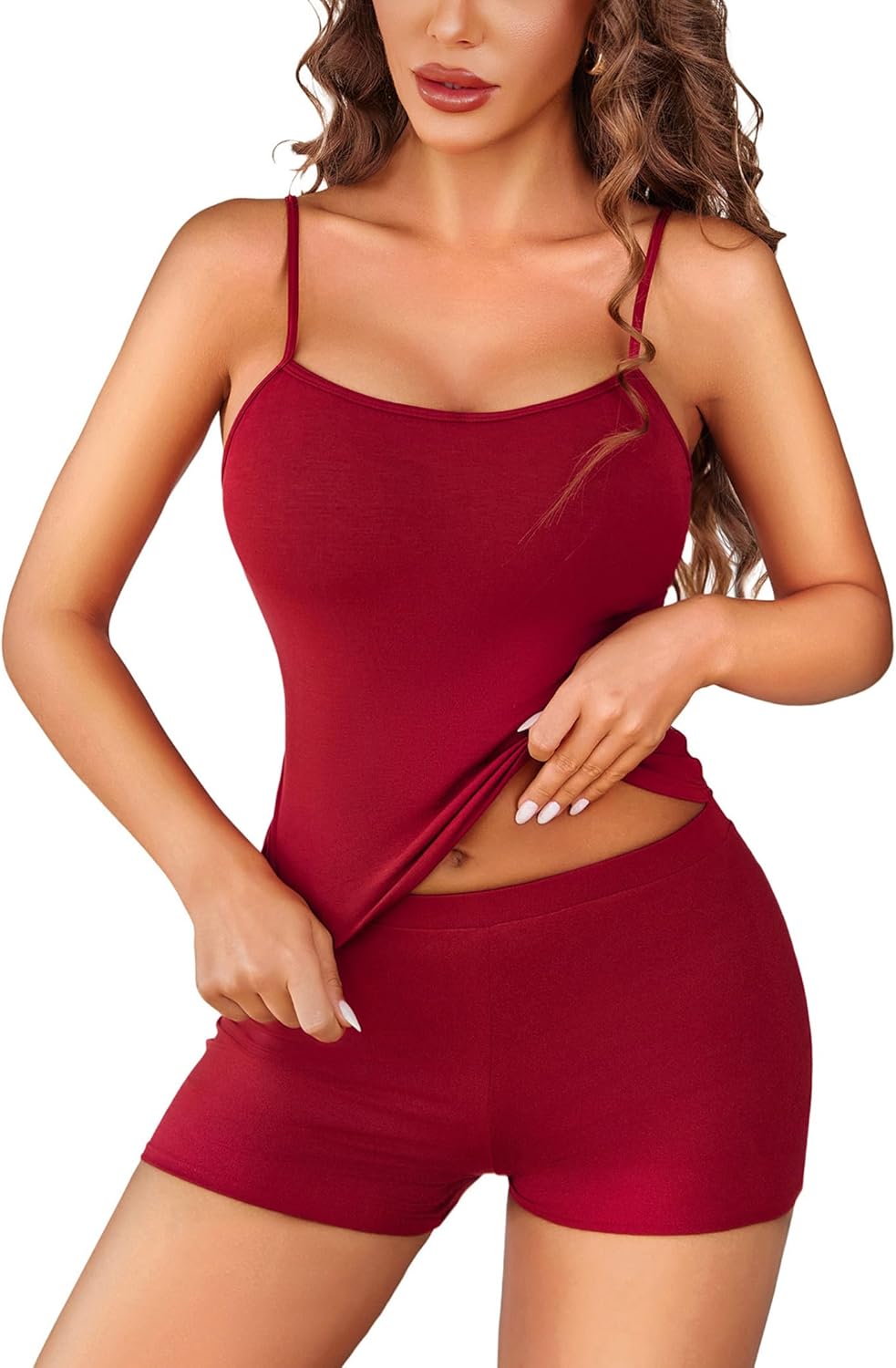 Lace Cami Pajama Set: Soft Sleepwear with Adjustable Straps