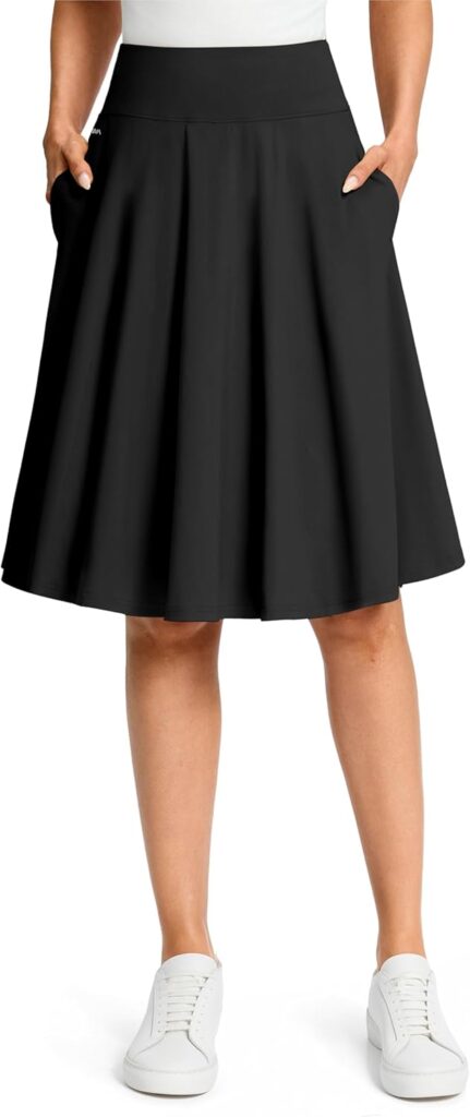 Dressy Casual Knee-Length Skorts for Women – Modest Skirt Shorts Combo