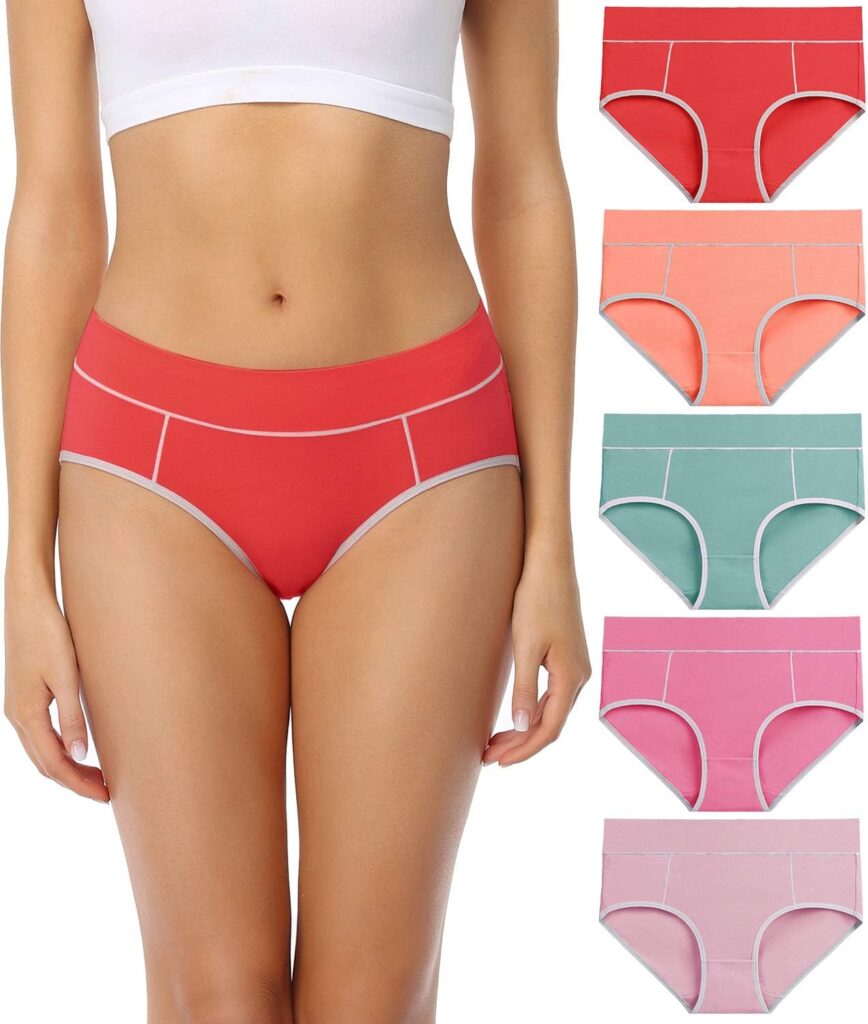 Women’s Soft Cotton Mid Waisted Briefs – Comfortable Everyday Underwear