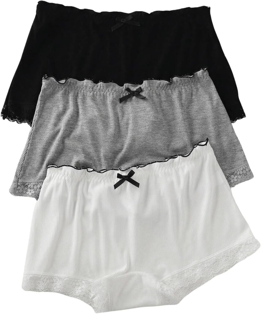 Women’s 3 Pack Pajama Shorts with Lace Trim – Soft & Comfy Sleepwear
