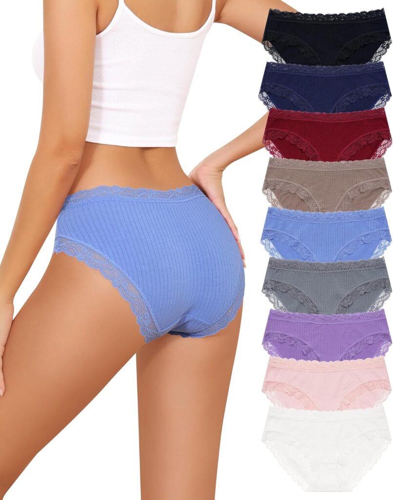 Women’s Lace Cheeky Bikini Panties – Soft Cotton Underwear