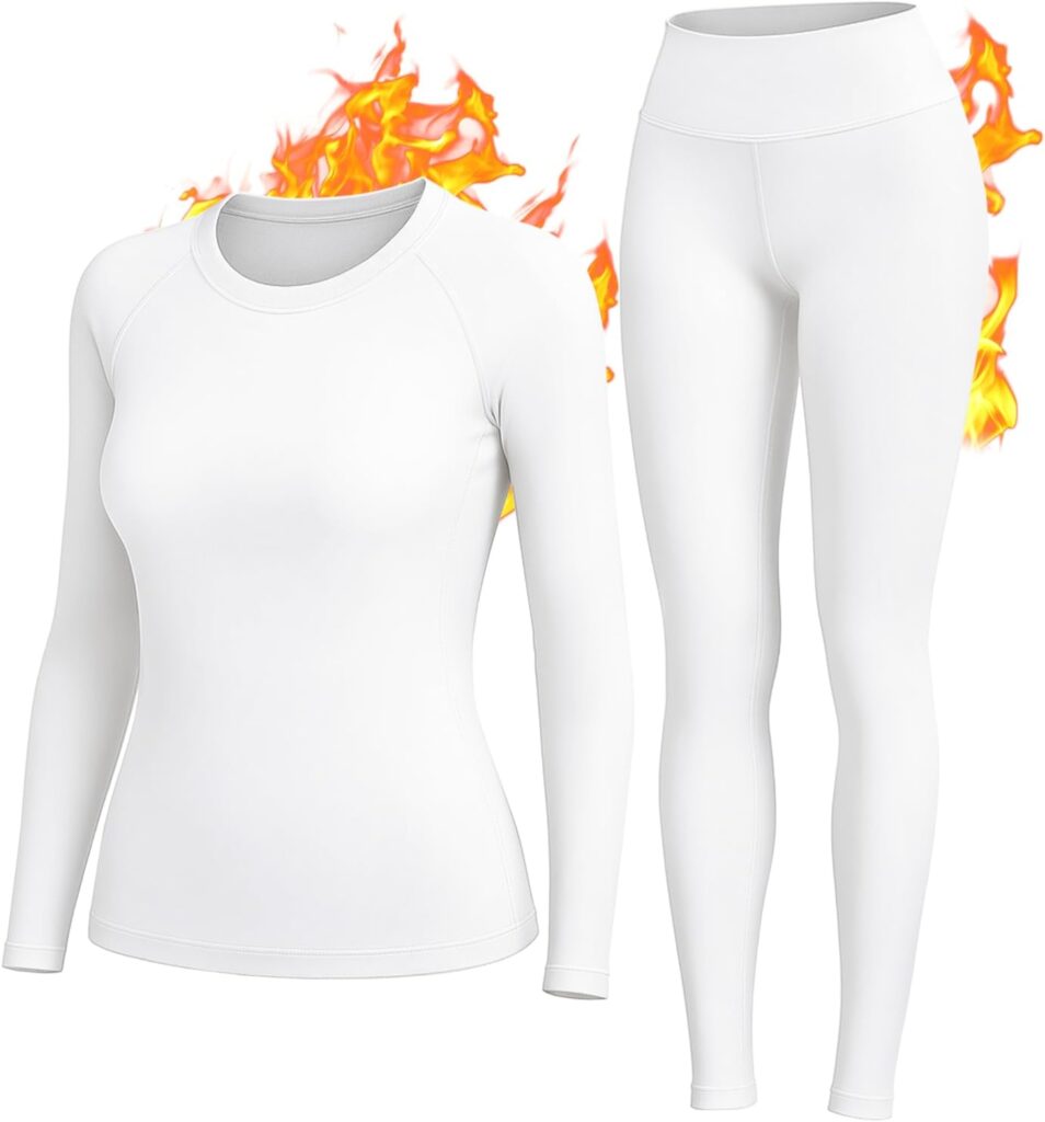 Women’s Fleece Lined Thermal Underwear Set – Warm Base Layer for Winter