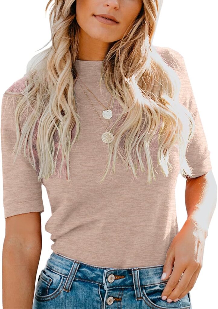 LIYOHON Womens Tops Dressy Casual Mock Turtleneck Business S…
