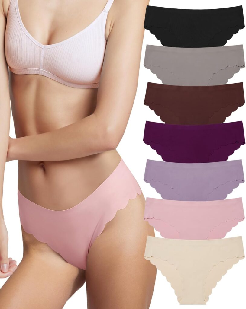 No Show Seamless Underwear for Women – Invisible Ice Silk Bikini Pack