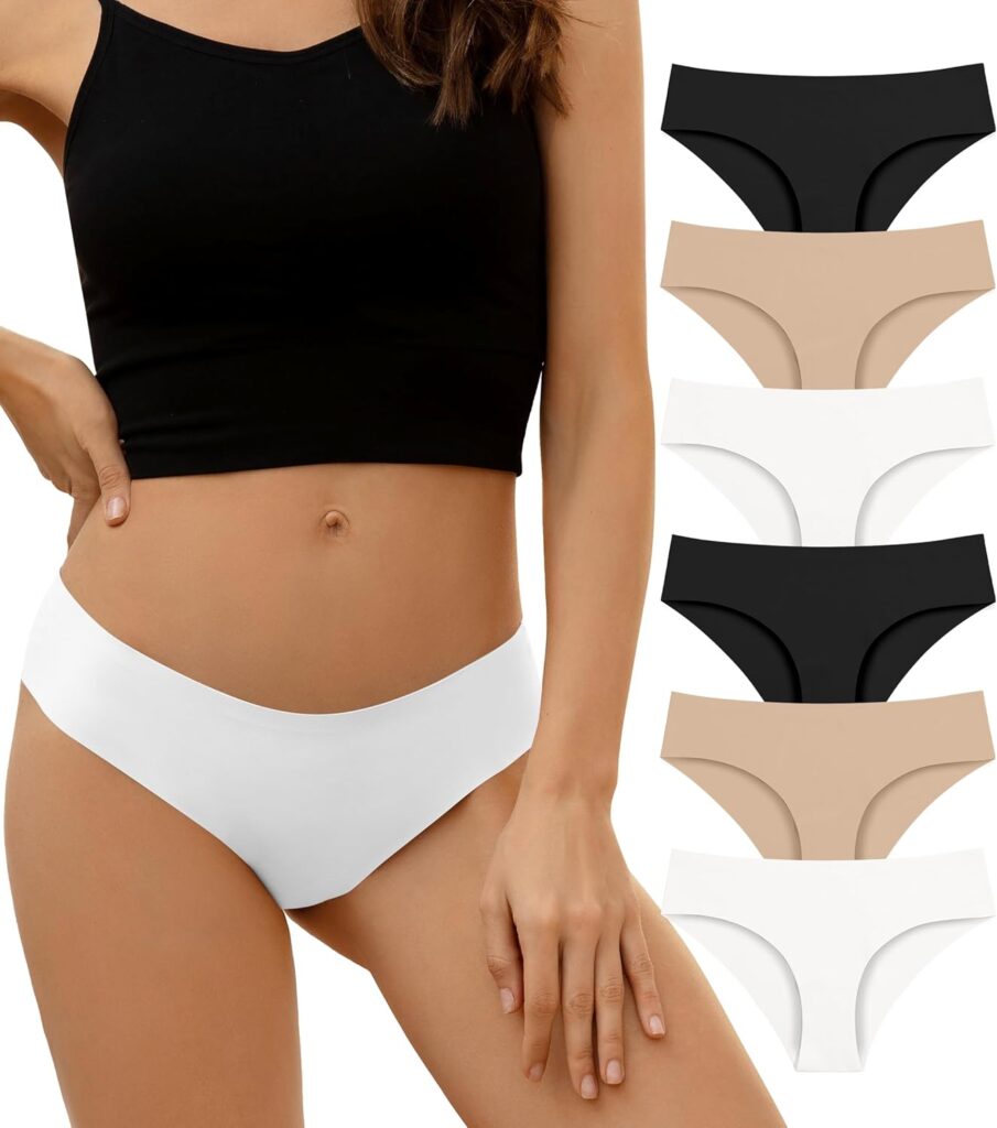 Seamless No-Show Bikini Underwear for Women Invisible Panties