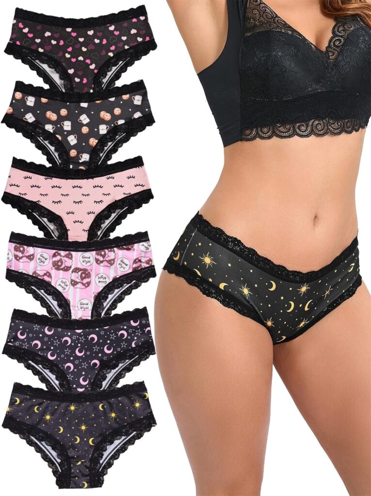 Gothic Skull Print Lingerie Set – Sexy 6-Piece Women’s Underwear