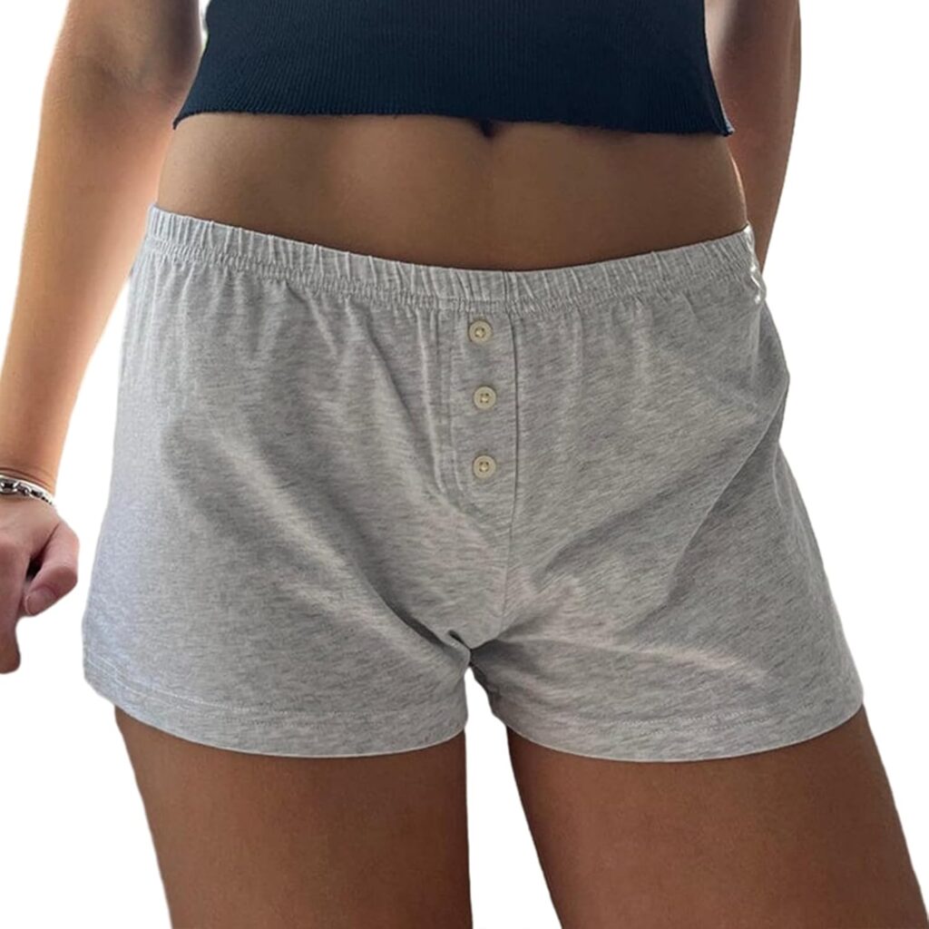 Y2K Low Rise Pajama Shorts: Striped Floral Lounge Bottoms