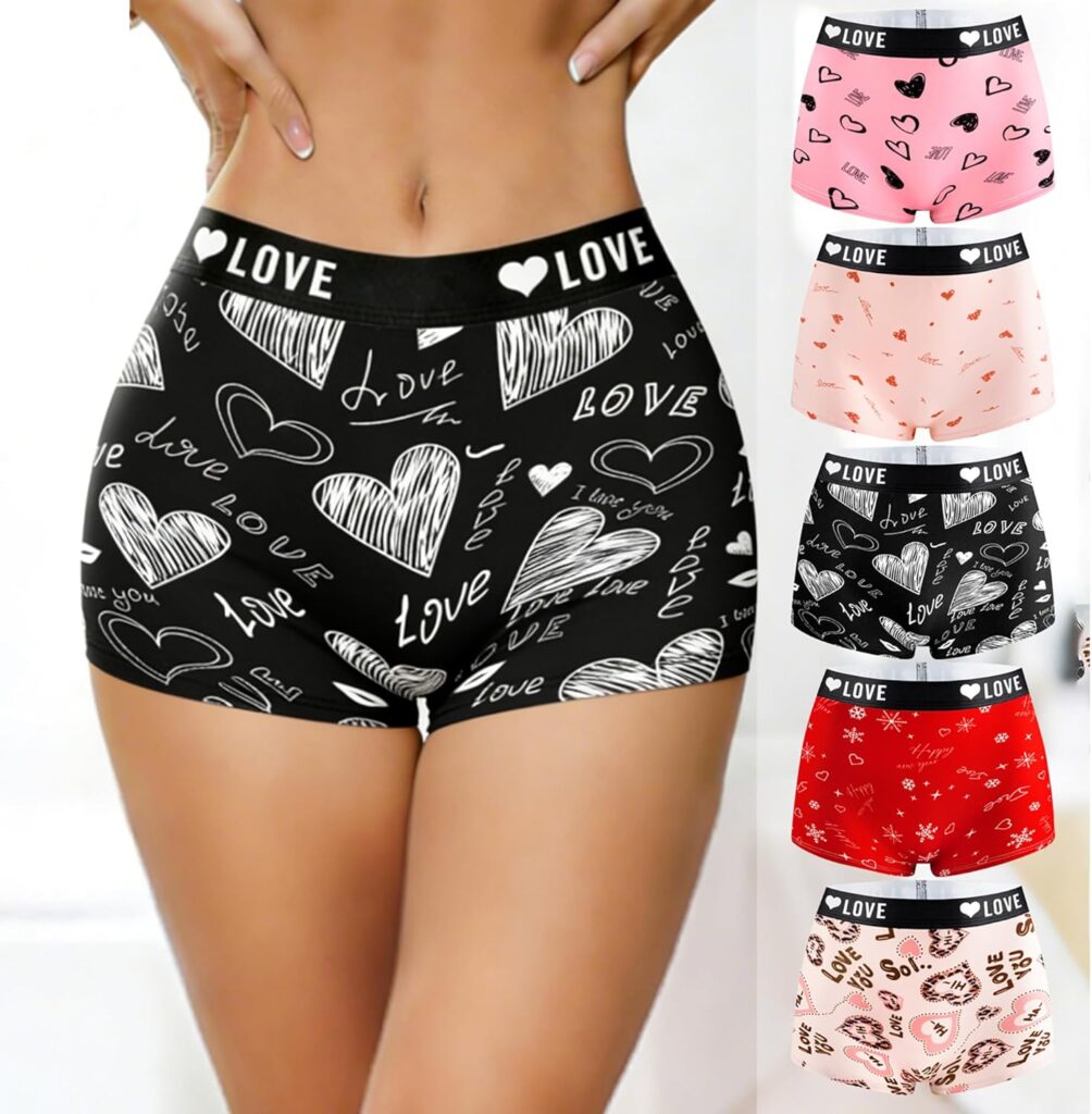 Plus Size Boyshort Underwear 5-Pack: Soft Breathable Cotton