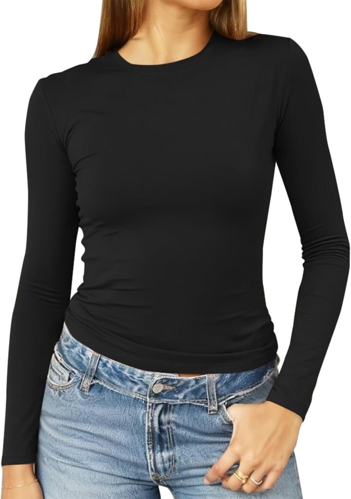 Abardsion Women’s Long Sleeve Shirts Spring 2026 Casual Basi…