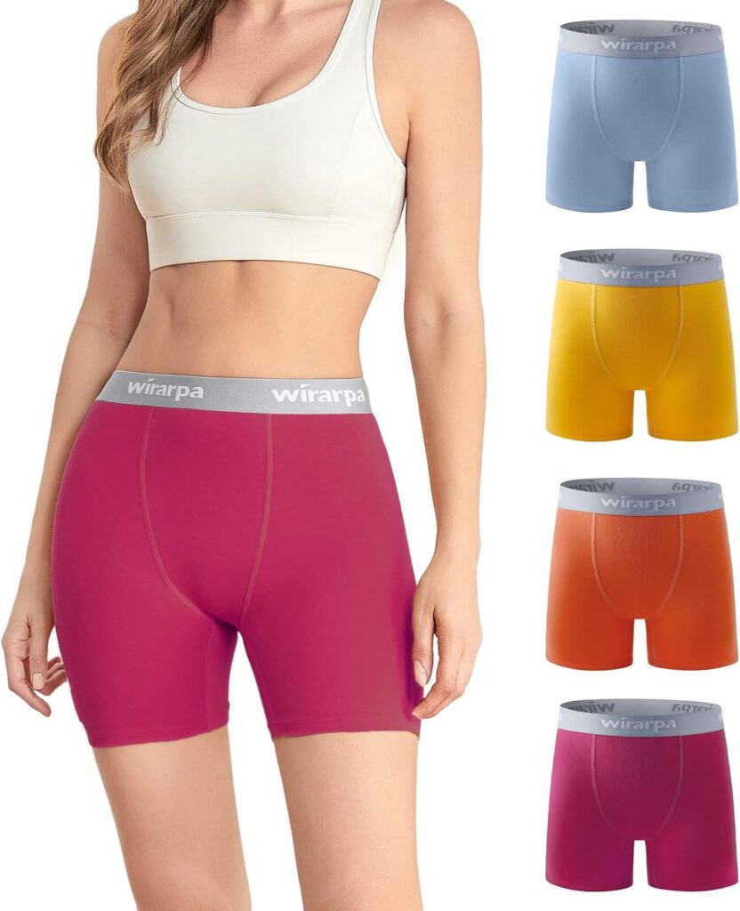wirarpa Women’s Boxer Briefs Cotton Underwear Anti Chafing B…