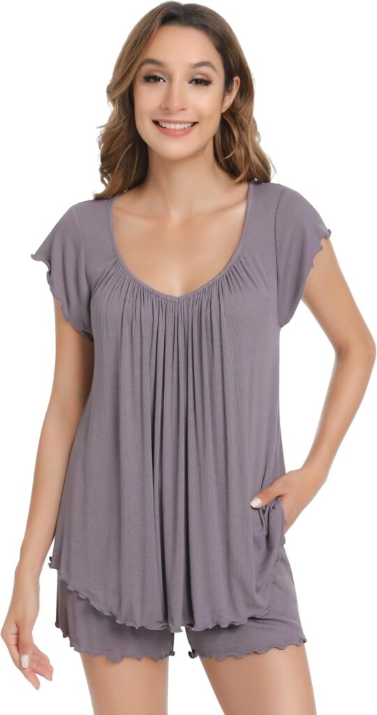 NACHILA Pajamas for Women-Viscose Made from Bamboo, Pjs Shor…