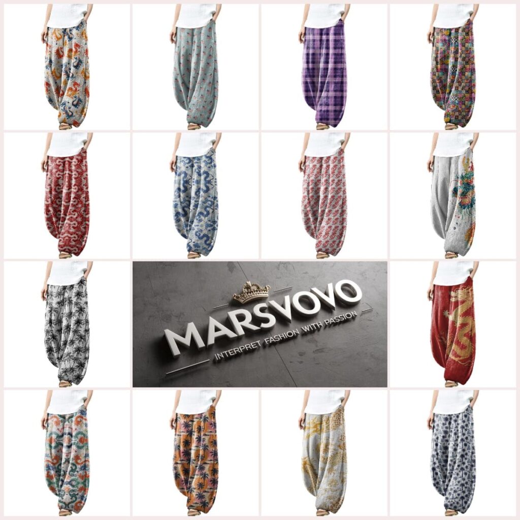 MARSVOVO Casual Pants for Women Comfy Breathable Harem Pants…