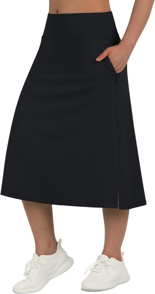 Women’s 28″ Long Skort with Pockets – Modest Skirt Shorts for Active Wear