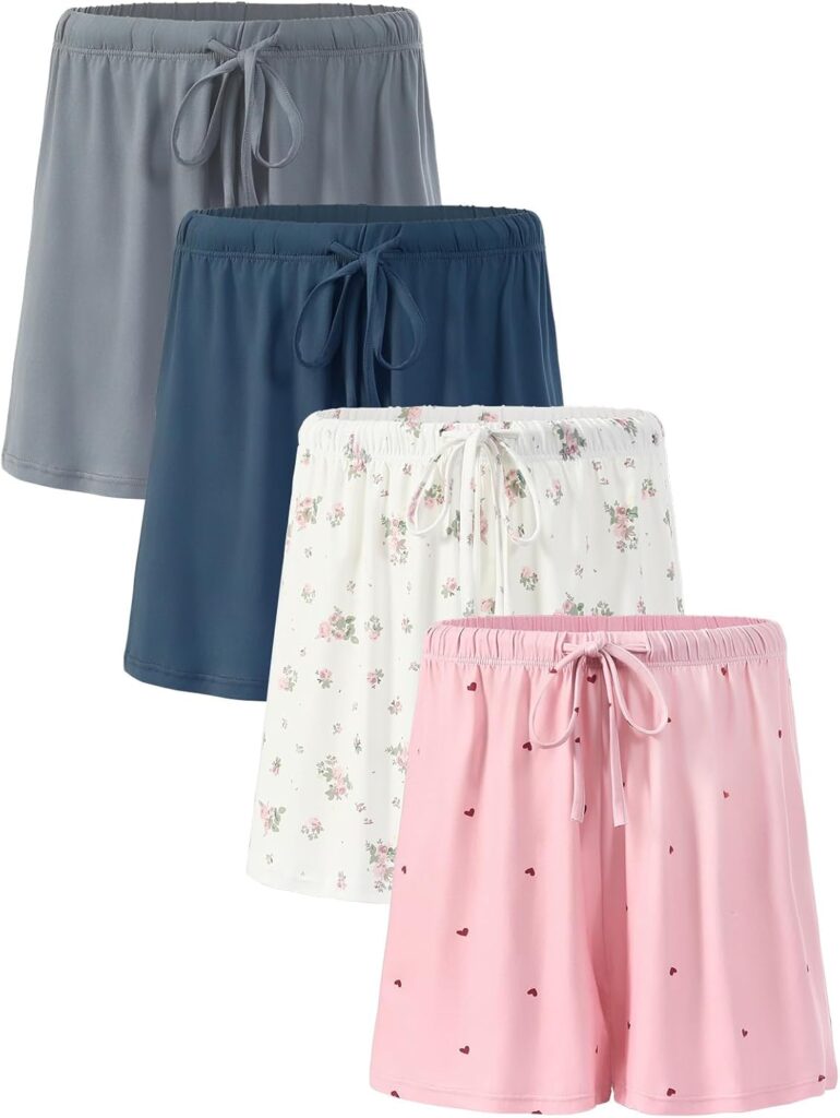 Supersoft Sleep Shorts for Women, 4-Pack Lounge & Pajama Bottoms