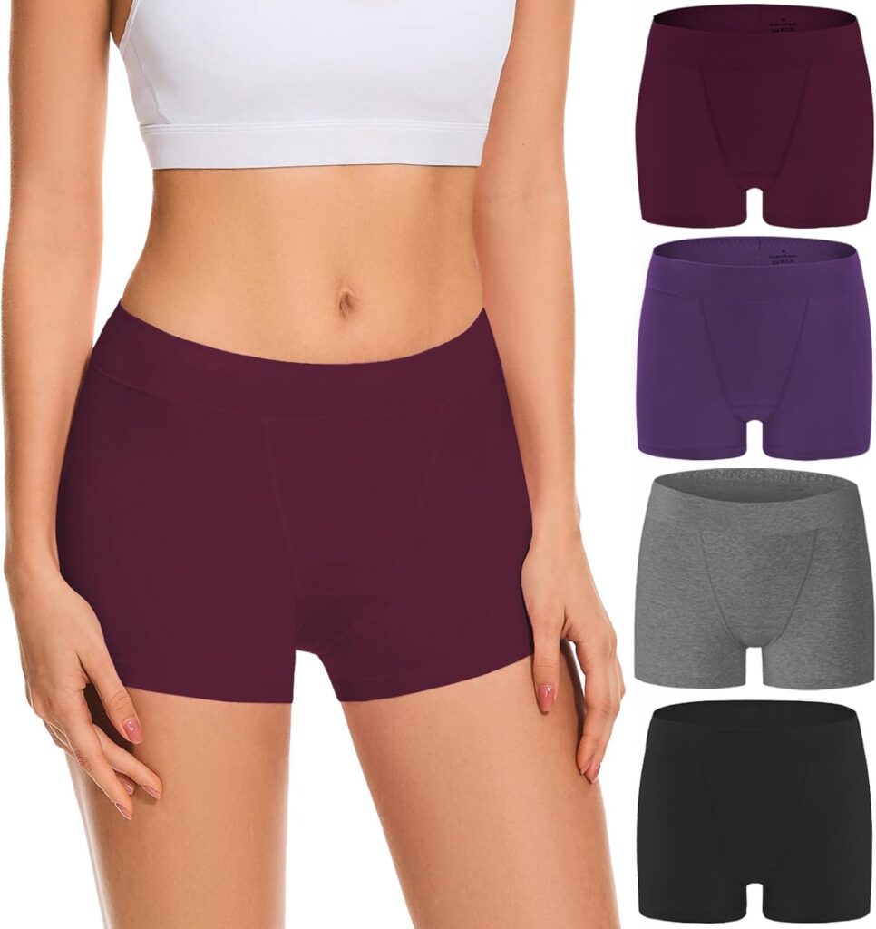 Women’s Cotton Boyshort Panties – Mid Waist Soft Underwear for Daily Comfort