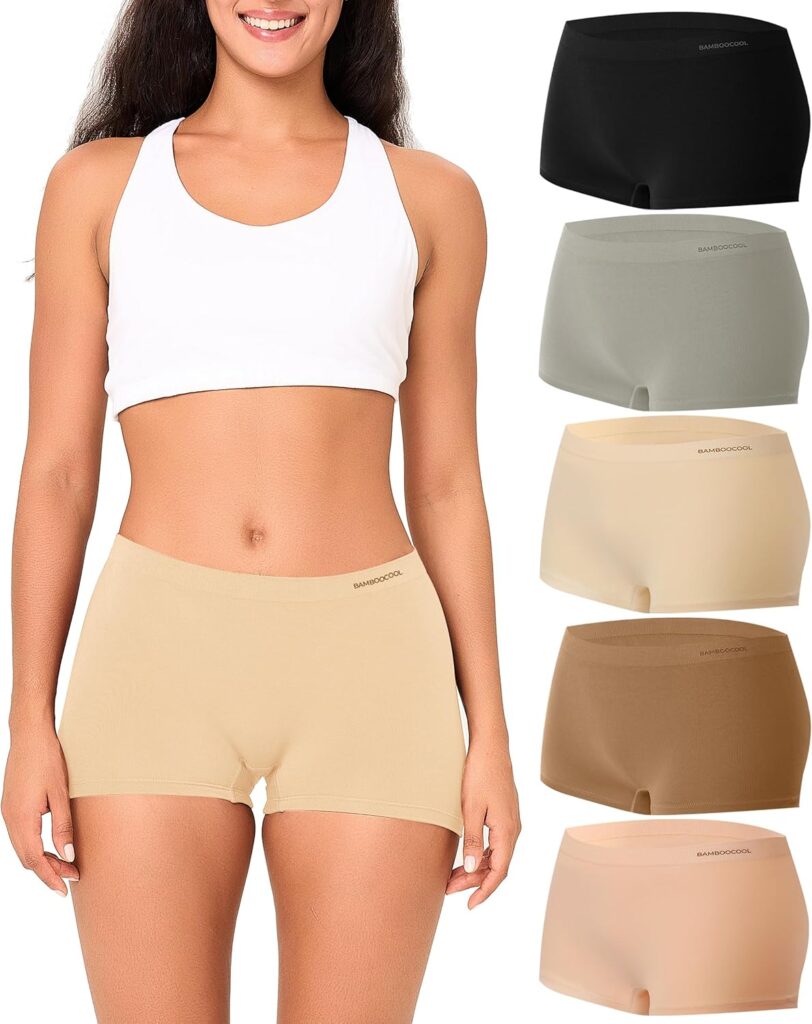 Women’s Seamless Bamboo Boxer Briefs – No-Show Boyshorts for Comfort