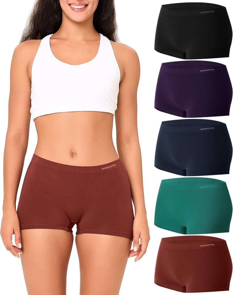 Women’s Seamless Bamboo Boxer Briefs – No-Show Boy Shorts for All-Day Comfort