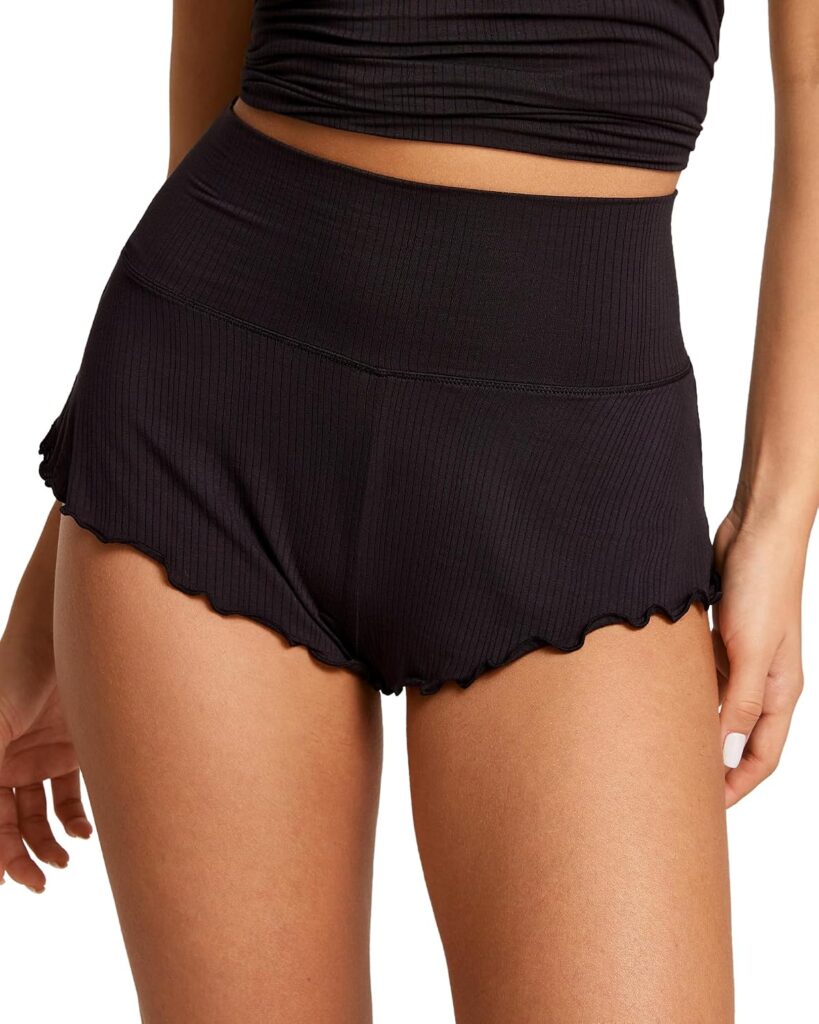 Women’s Soft Modal Ribbed Pajama Shorts with Foldover Waistband