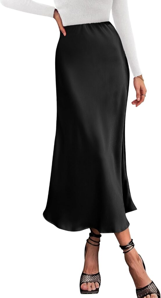 Flowy High-Waist A-Line Midi Skirt for Modest Summer Style