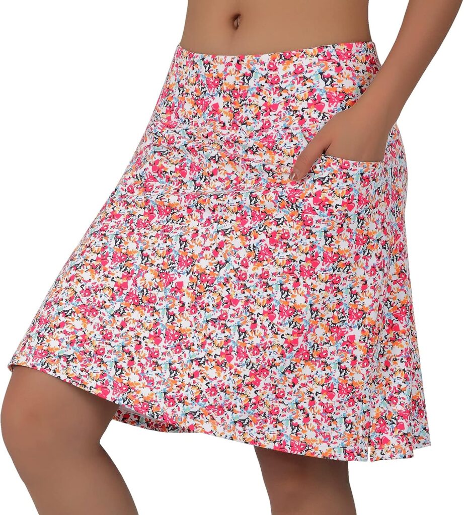 20″ Knee-Length Skort for Women – Active Skirt with Built-in Shorts