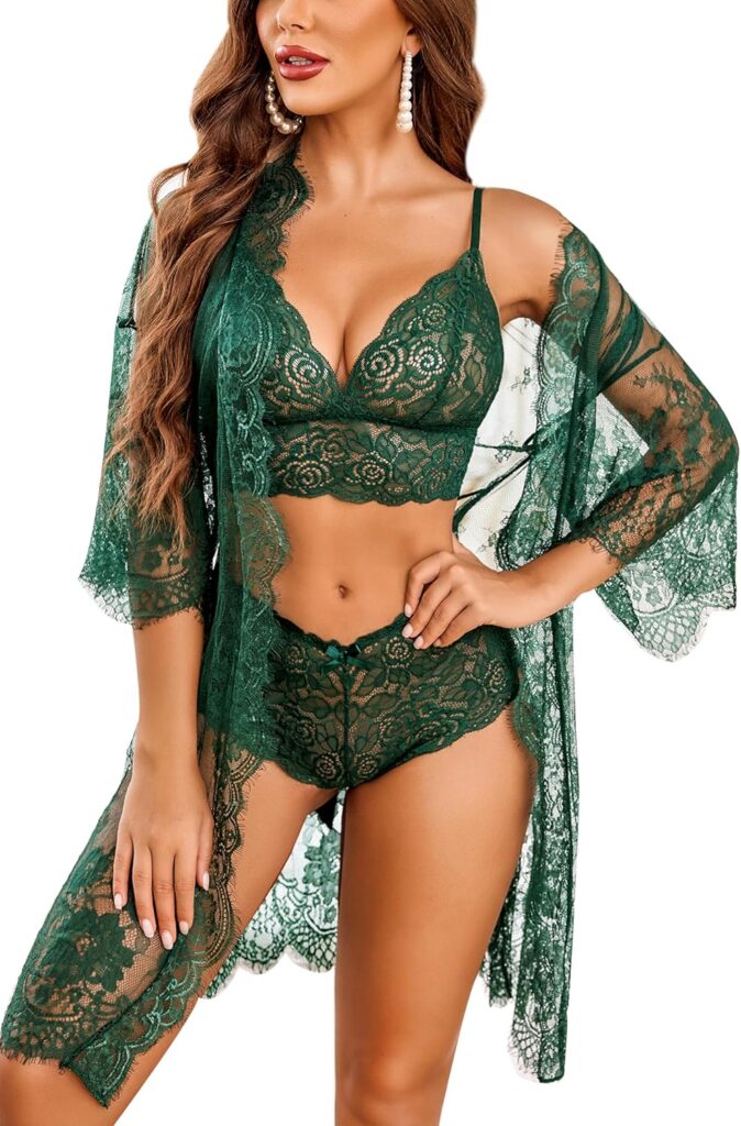 Sexy 3-Piece Lingerie Set – Push-Up Bra & Panty for Date Night