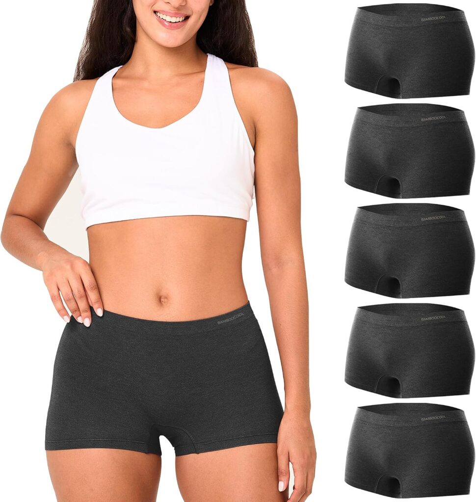 Women’s Seamless Boyfriend Boxer Briefs – Soft Bamboo Underwear for All-Day Comfort