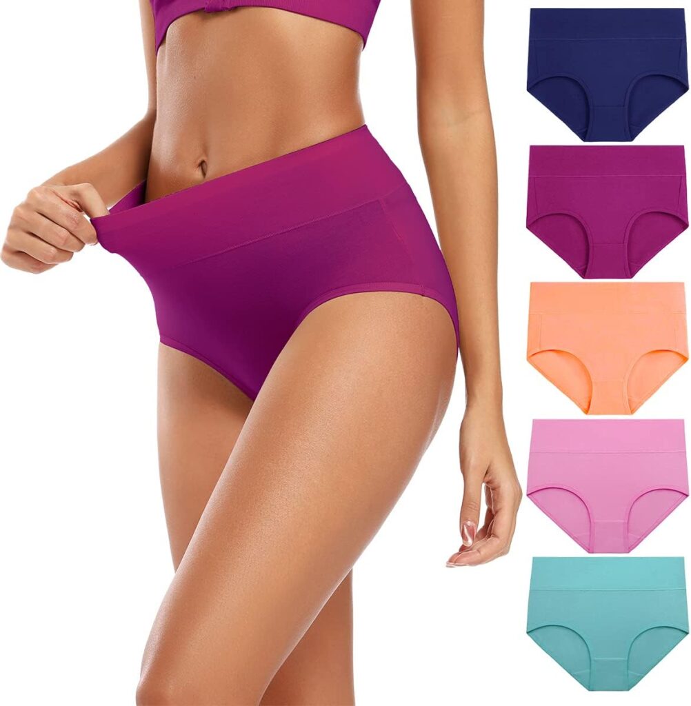 Women’s High Waisted Cotton Underwear – Full Coverage, No Ride Up
