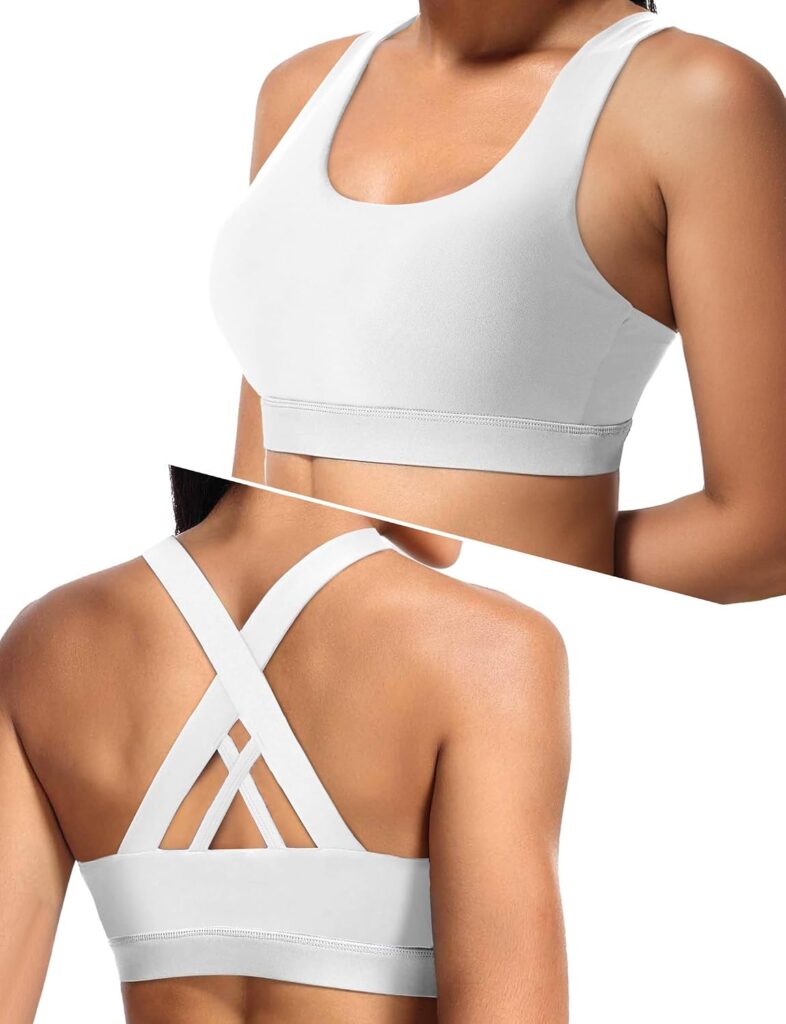 Yoga Sports Bra with Criss Cross Back for Medium Support & Gym Workouts