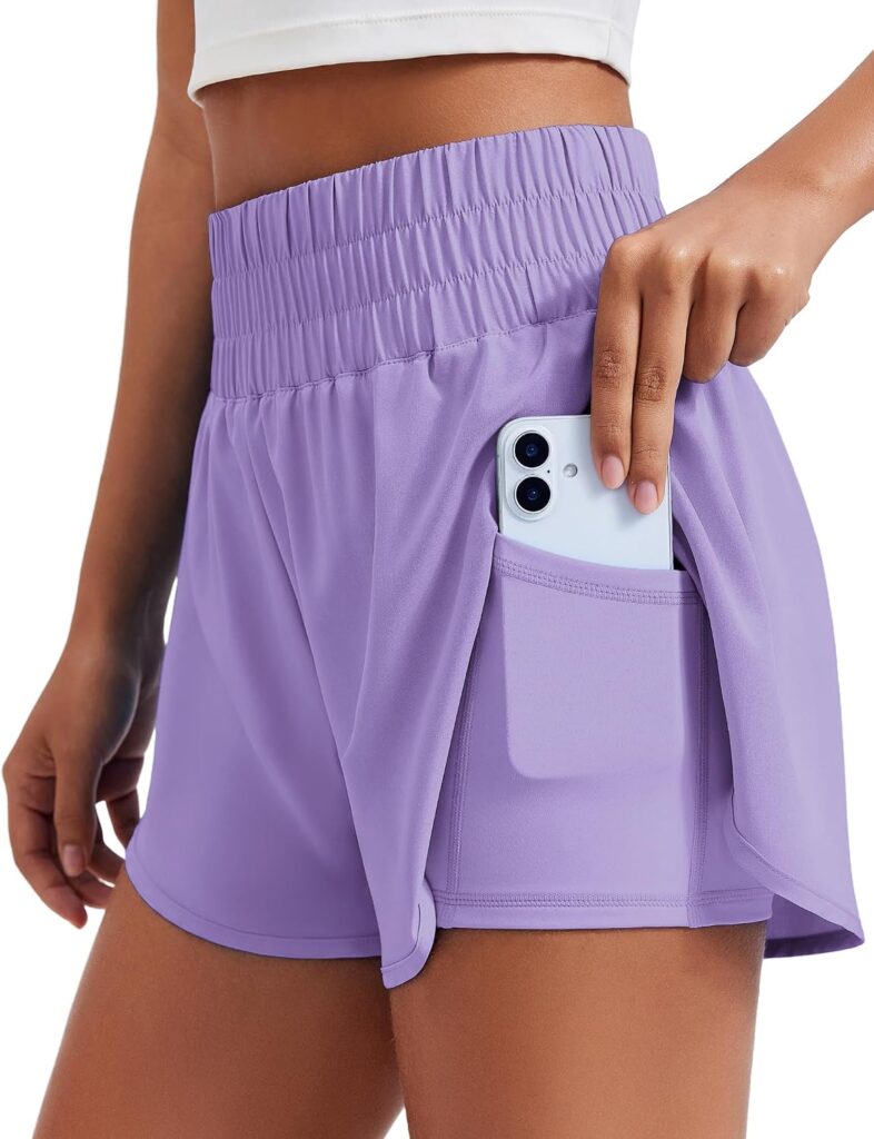 Women’s 2-in-1 Running Shorts with High Split for Athletic Performance