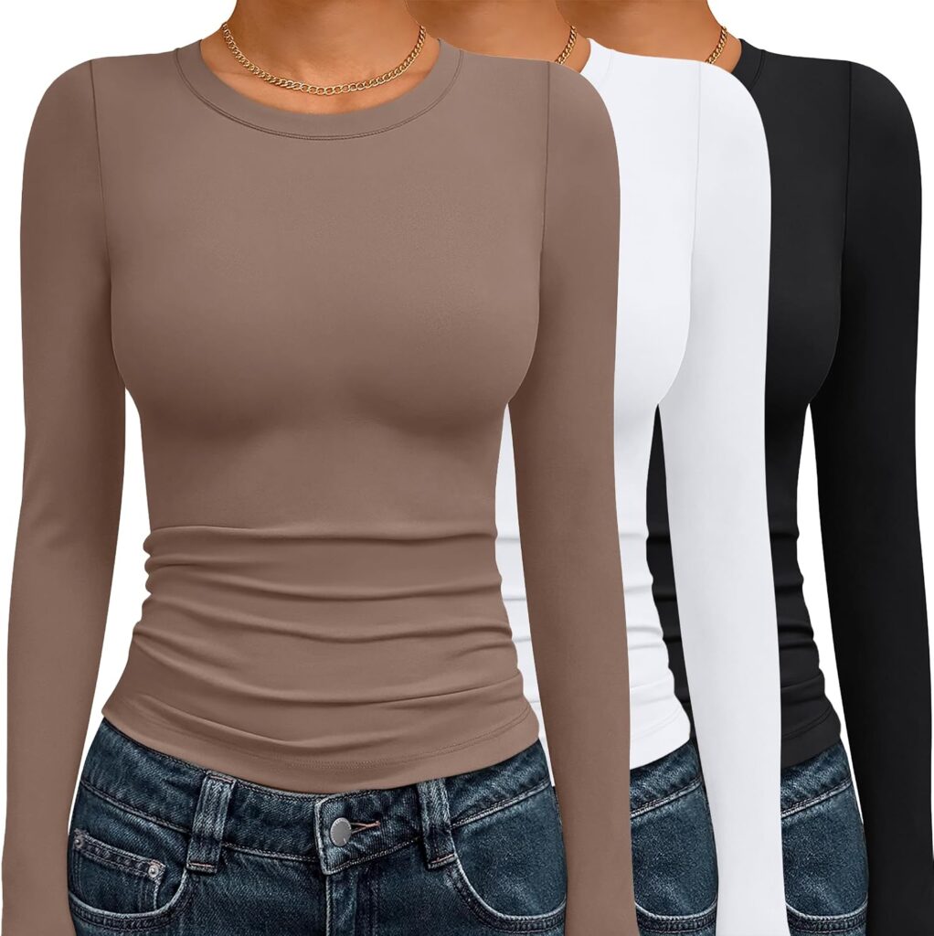 Women’s Long Sleeve Underscrub Tees 3-Pack – Soft Basic Layers for Work