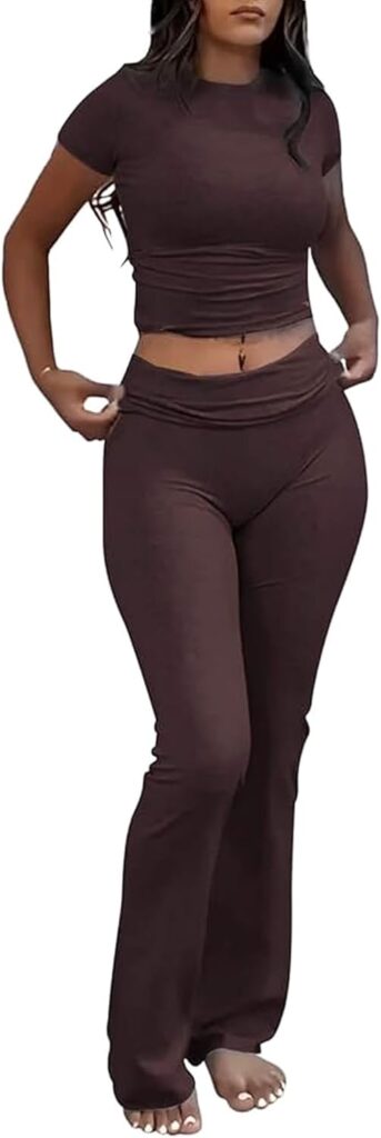 Women’s Flare Leggings Set with Low-Rise Shorts for Activewear & Everyday Style